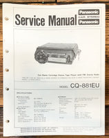 Panasonic CQ-881EU 881 EU Car Stereo  Service Manual *Original*