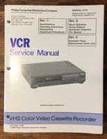 Philips Magnavox VR2042 VR6485 VCR Service Manual *Original*