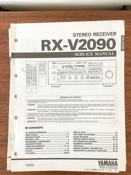 Yamaha RX-V2090 Receiver Service Manual *Original*