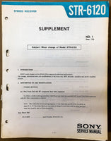 Sony STR-6120 Receiver Service Manual Supplement *Original*