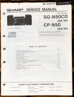 Sharp SG-N50CD CP-N50 Stereo Service Manual *Original*