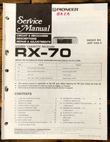 Pioneer RX-70 Cassette  Service Manual *Original*