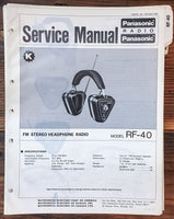 Panasonic RF-40 Headphone Radio  Service Manual *Original*