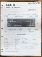 Kenwood KDC-82 Radio  Service Manual *Original*