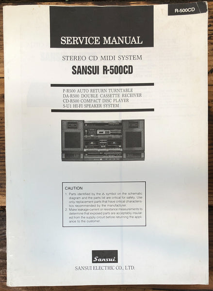 Sansui R-5000CD Stereo  Service Manual *Original*