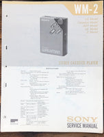 Sony WM-2 Radio Cassette  Service Manual *Original*