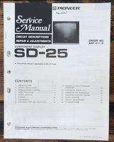 Pioneer SD-25 Display  Service Manual *Original*