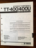 Yamaha TT-400 TT-400U RECORD PLAYER / TURNTABLE Service Manual *Original*