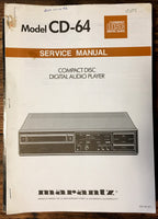 Marantz CD-64 CD Player Service Manual *Original*