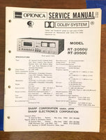 Sharp RT-2050U -2050C Cassette Tape Recorder Service Manual *Original*