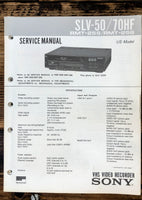 Sony SLV-50 SLV-70HF VCR / Video Cassette  Service Manual *Original*