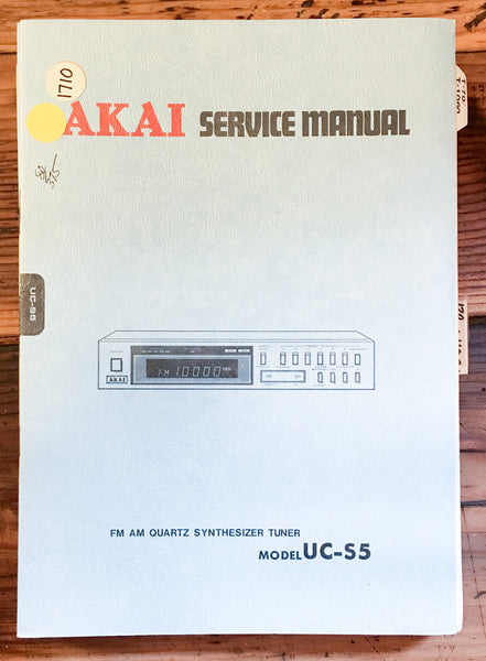 Akai UC-S5 Tuner Service Manual *Original*