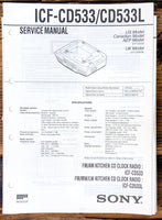 Sony ICF-CD533 ICF-CD533L Radio  Service Manual *Original*