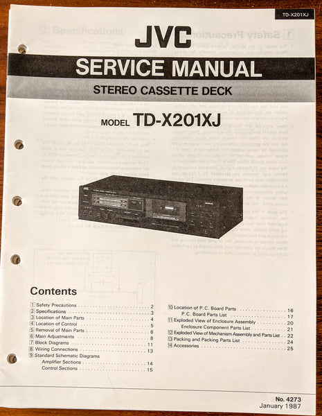 JVC TD-X201 XJ Cassette Deck Service Manual *Original*