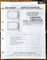 Sharp 19RP59 19RP519 TV / Television Service Manual *Original*