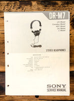 Sony DR-M7 Headphones  Service Manual *Original*