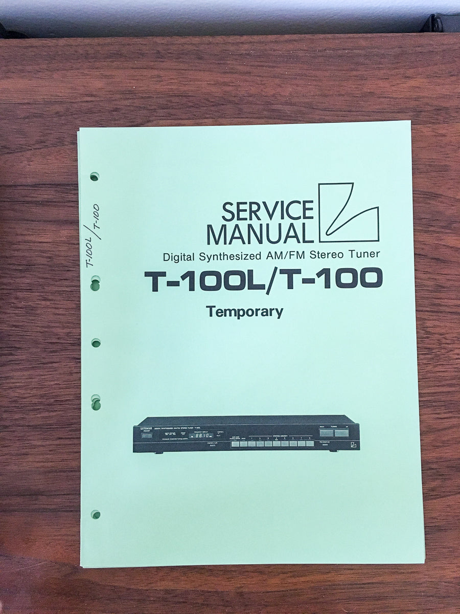 Luxman T-100L T-100 Tuner Temporary Service Manual *Original*