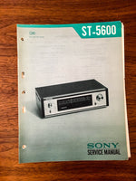 Sony ST-5600 Tuner Service Manual *Original*