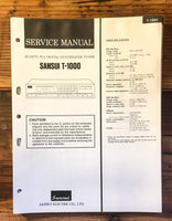 Sansui T-1000 Tuner Service Manual *Original*