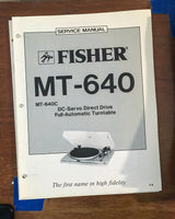 Fisher MT-640 Record Player / Turntable Service Manual *Original*