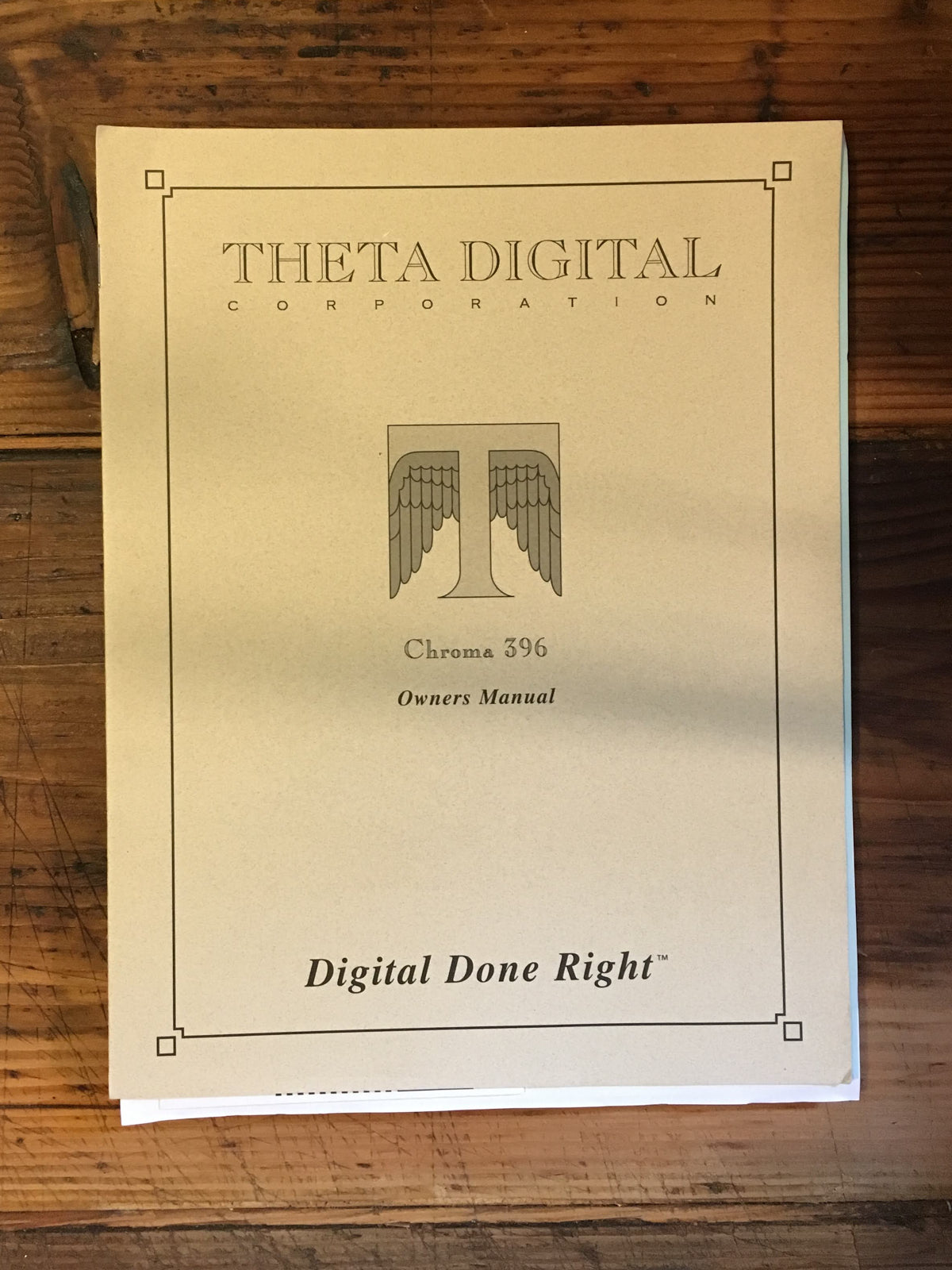 Theta Digital Chroma 396 DAC Owners / Operating Manual *Original*