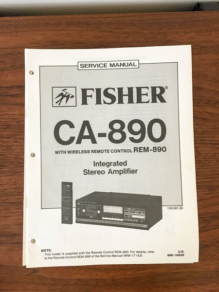 Fisher CA-890 Amplifier Service Manual *Original*