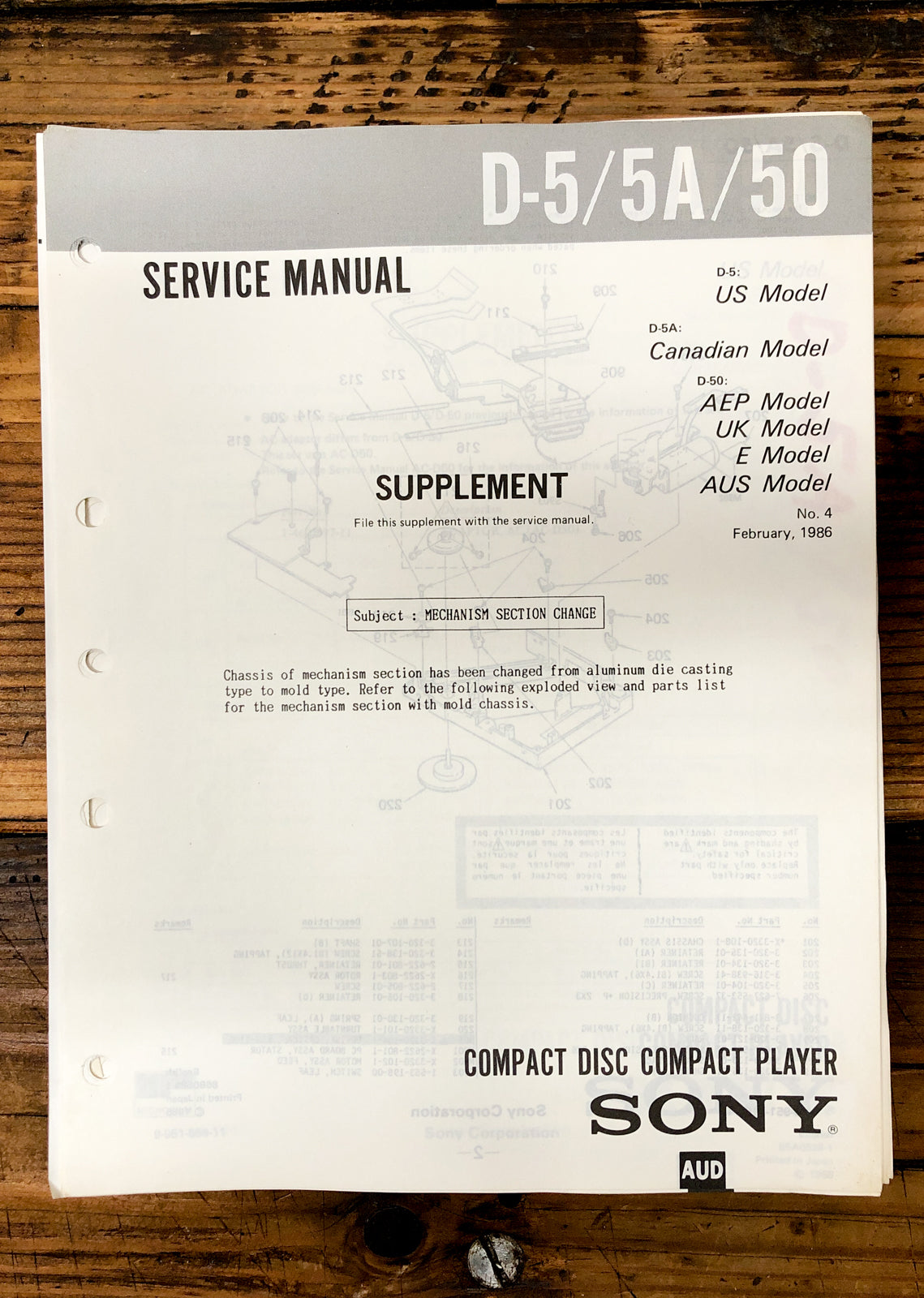 CD Player / Discman Service Manual *Original* – Vintage Audio Store ...