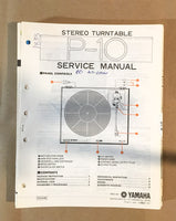 Yamaha P-10 Record Player / Turntable  Service Manual *Original*