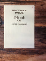 McIntosh C11 / C-11 Preamp / Preamplifier Service Manual *Original* #1