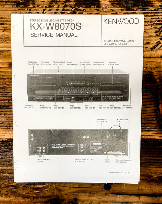 Kenwood KX-W8070S Cassette  Service Manual *Original* #2