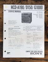 Sony HCD-A190 HCD-D150 HCD-G1000 Receiver  Service Manual *Original*