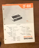 Sony CF-800 RADIO CASSETTE  Service Manual *Original* #2