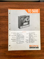 Sony TC-560D Reel to Reel Service Manual *Original*