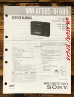 Sony WM-AF605 WM-BF605   Service Manual *Original*