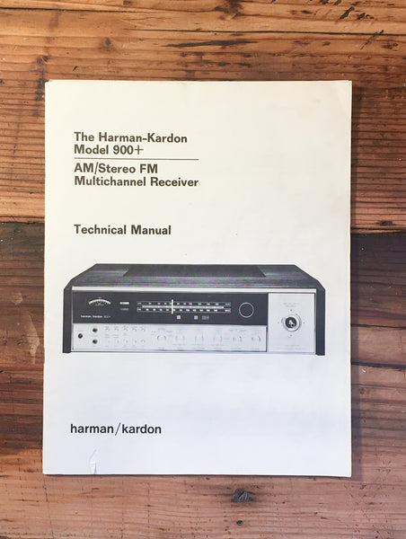 Harman Kardon HK Model 900 + Plus Receiver Service Manual *Original*