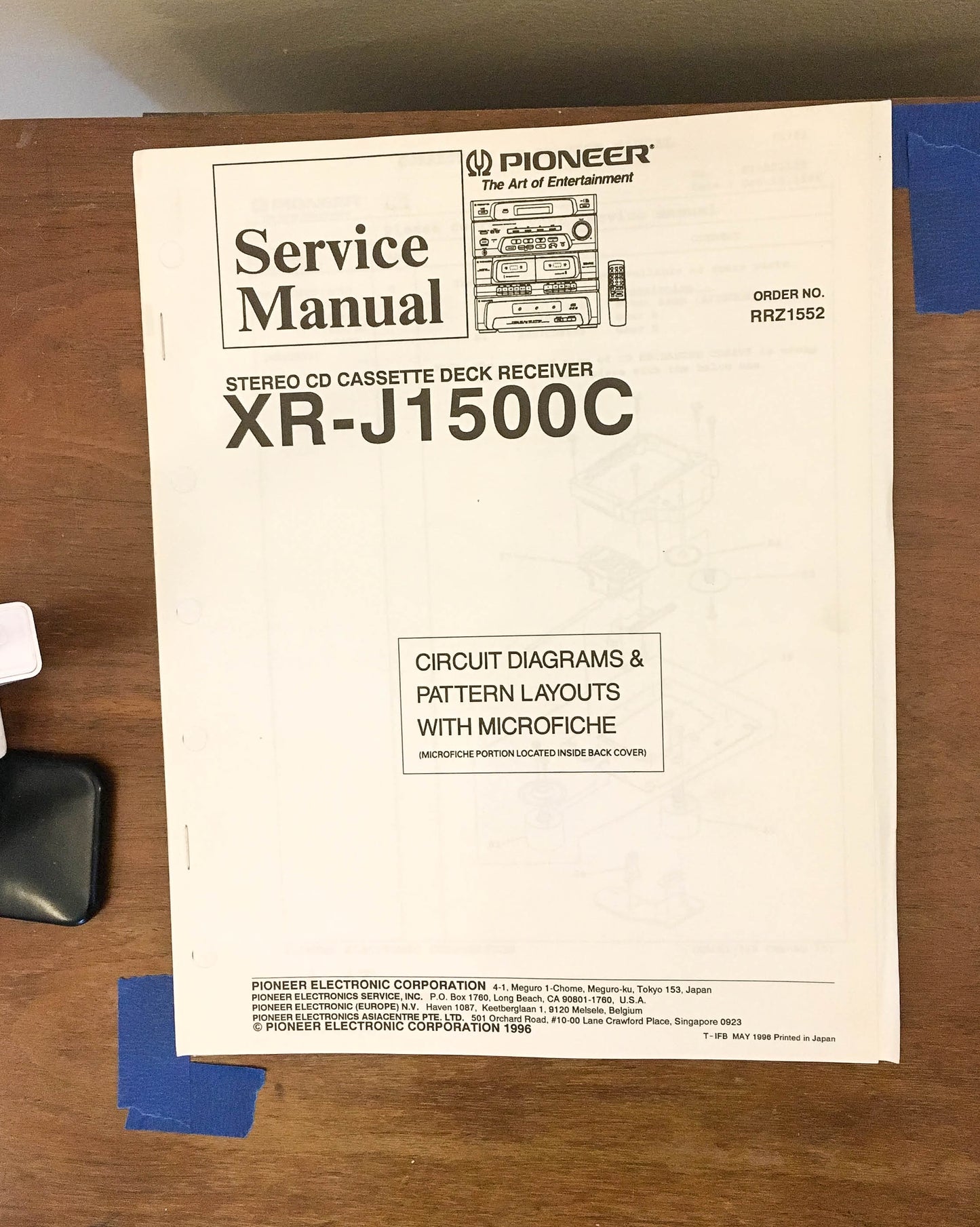 Pioneer XR-J1500C Stereo System Service Manual *Original*