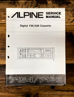 Alpine Model 7154 7155 Car Radio / Cassette  Service Manual *Original*