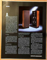 Dahlquist M909 Speaker Dealer Spec Sheet *Original*