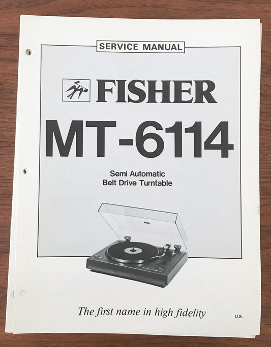 Fisher MT-6114 Record Player / Turntable Service Manual *Original*