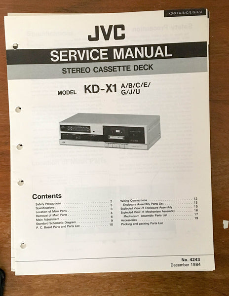 JVC KD-X1 Cassette Deck  Service Manual *Original*