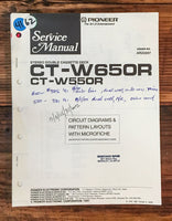 Pioneer CT-W650R CT-W550R Cassette Deck  Service Manual *Original*