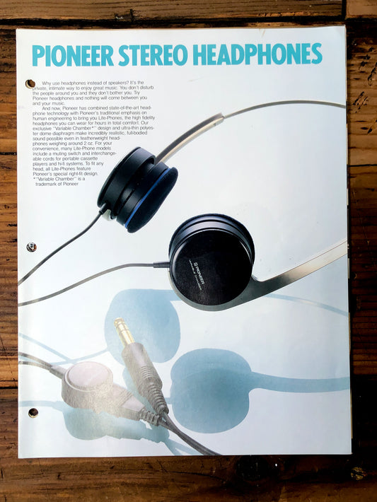 Pioneer Stereo Headphones  Master 1S SE-L3 SE-L15 6 pg Dealer Catalog *Orig*