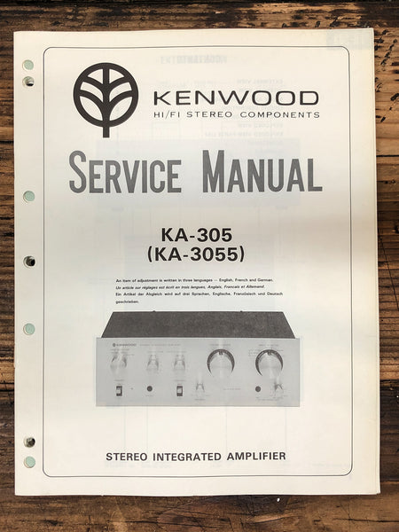 Kenwood KA-305 KA-3055 Amplifier  Service Manual *Original*