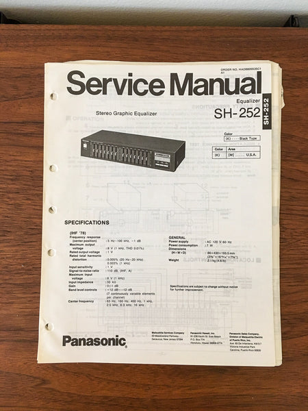Panasonic SH-252 Equalizer Service Manual *Original*