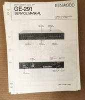 Kenwood GE-291 Equalizer Service Manual *Original*