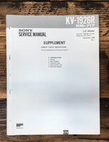 Sony KV-1926R TV Supp Service Manual *Original*