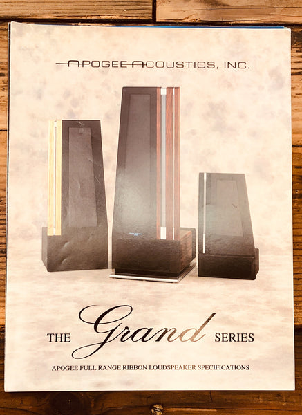 Apogee Acoustics Grand SeriesStage Studio Grand Sub.  3pg  Brochure  *Original*