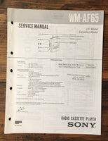 Sony WM-AF65 Cassette Service Manual *Original*