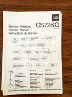 Dual CS 728 Q Record Player / Turntable Service Manual *Original*