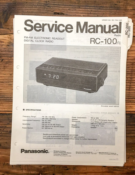 Panasonic RC-100 Radio  Service Manual *Original*